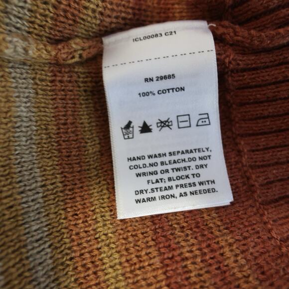 Pendleton Raglan Knit Sweater In Glacier Blue Aztec Southwestern Cotton Size L - Picture 5 of 6